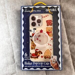 NEW Artikl iPhone 16 Pro Max Christmas Snow Globe Shaker PopGrip Case 6 Ft Drop